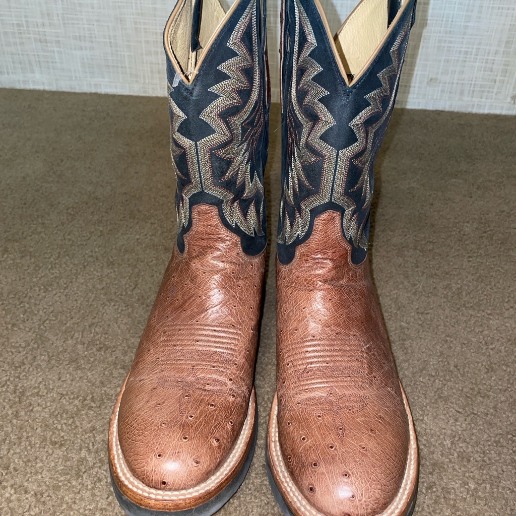 Justin Boots Whiskey Brown And Black Cowboy Western Boots